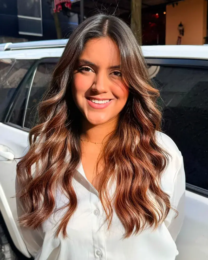 Balayage en tonos cálidos